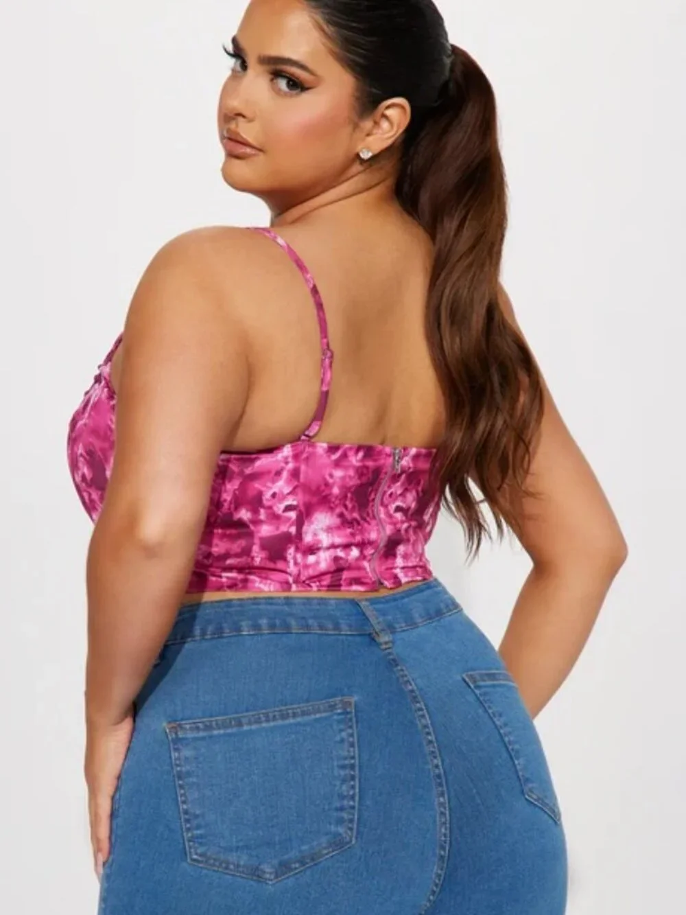 NWOT FashionNova Bring Me Flowers Corset Top in Fuchsia - Picture 4 of 16